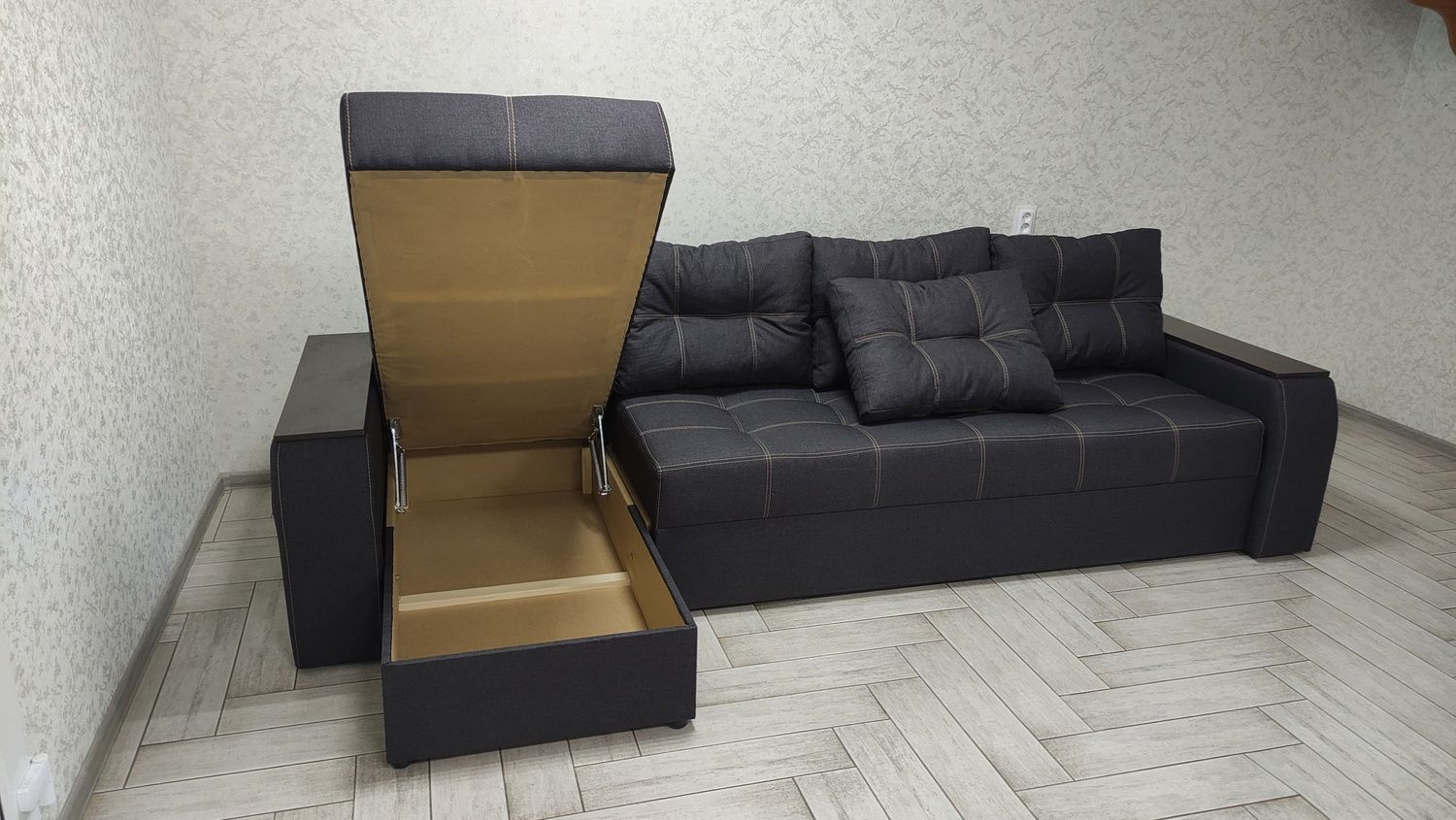 Диван Спарроу Плюс 310х145см (Кутовий, Рогожка, Антрацит) GLKDSPRWPLUS-6antracyt фото