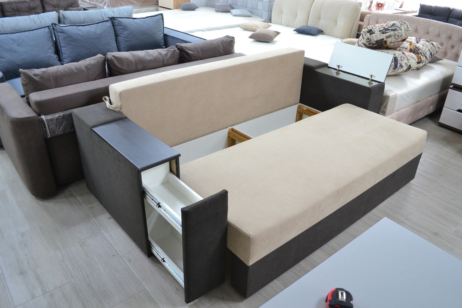 Диван Триумф 250х110см (Прямой, Велюр, Кокос) AXdtrmph-21-3 фото