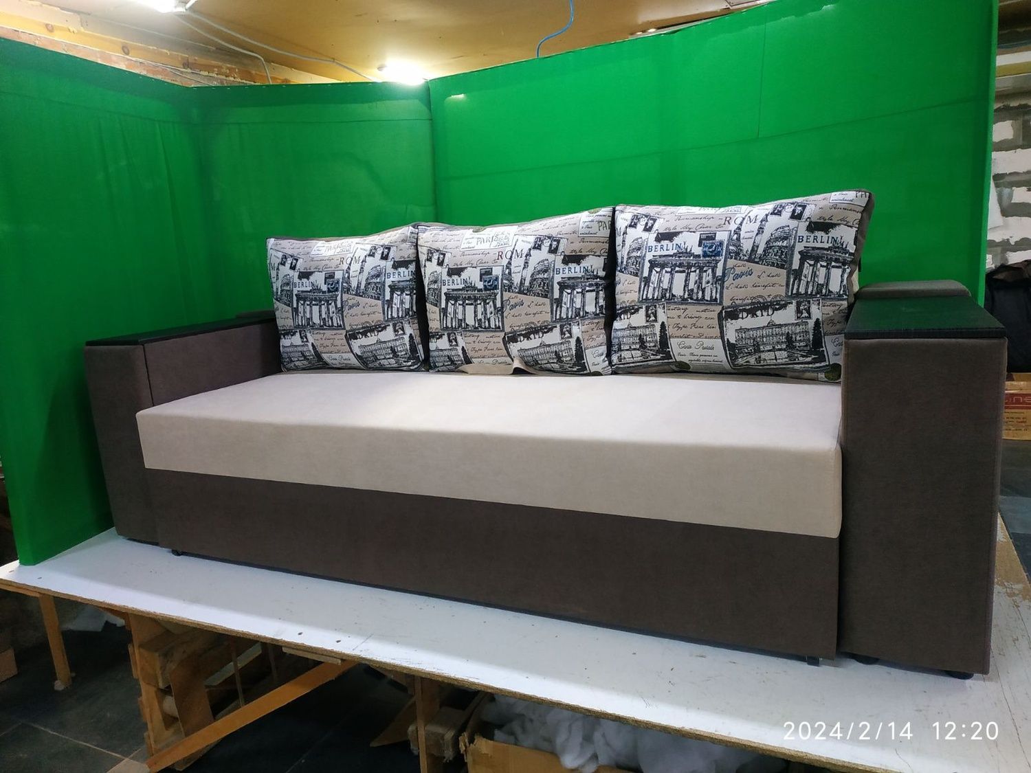 Диван Триумф 250х110см (Прямой, Велюр, Кокос) AXdtrmph-21-3 фото