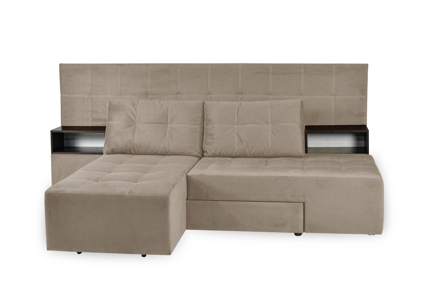 Диван Твинс PLUS 275х112см (Трансформер, Велюр, Кремовый) DNKTTWINSPLUS-Polo фото
