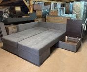 Диван Сорренто 290х210см (Кутовий, Рогожка, Бежевий з коричневим, Лівий) BLKDCT-21+3SNL фото 10