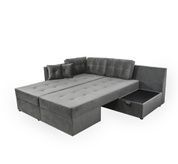 Диван Сорренто 290х210см (Угловой, Велюр, Серый, Левый) BLKDCT-8L фото 4